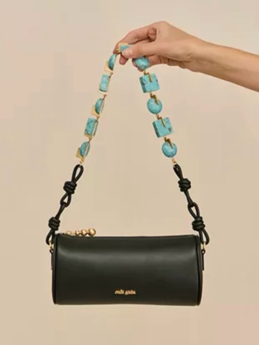 NWT Cult Gaia Zozina Leather Shoulder Bag in Black Leather
